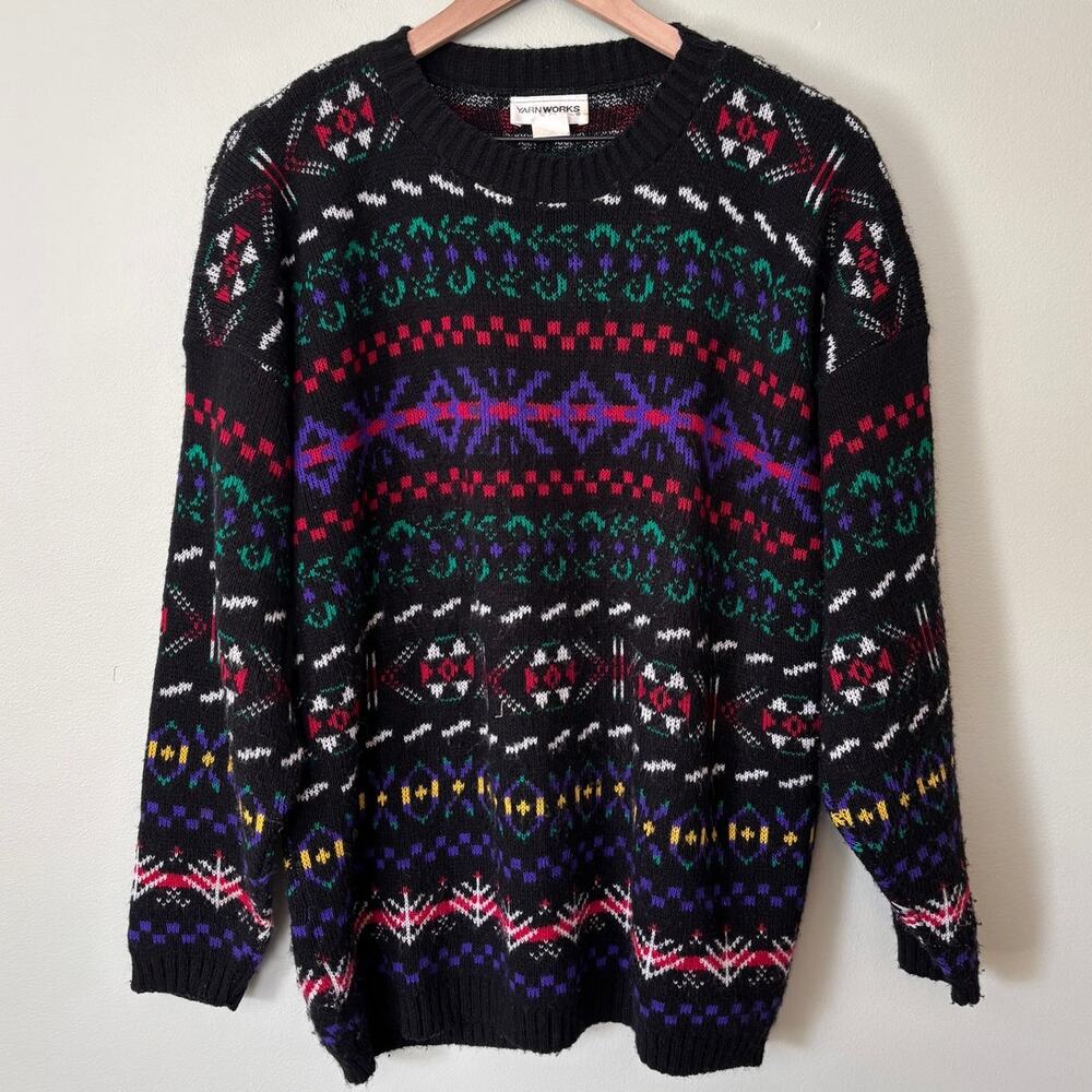 Vintage Yarn Works Fair Isle Sweater 80's Nordic